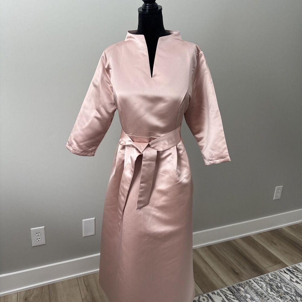 NWT Women's Midi sz 16/18 Dress Wedding Formal Party Stand Collar Satin MSRP$85 - Picture 14 of 14